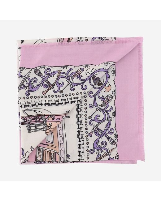 Ferragamo White Scarf Gancini Silk Blend