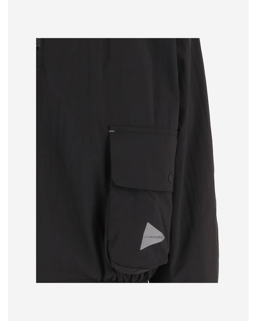 And Wander Black Nylon Jacket for men