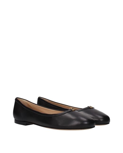Chloé Black Leather Ballet Flats