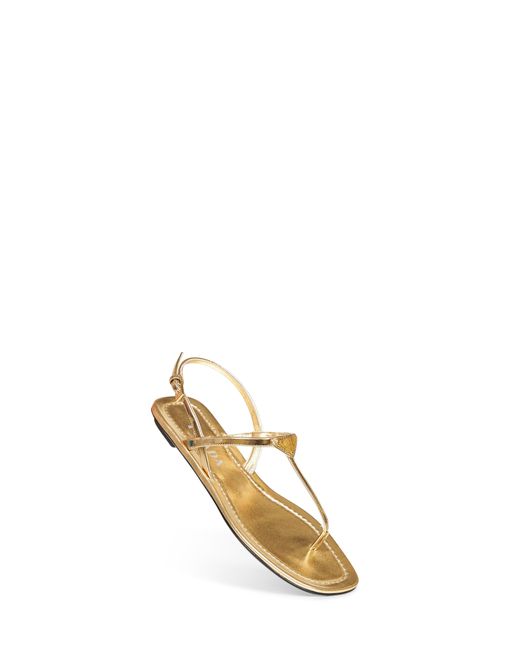 Prada White Metallic Leather Thong Sandals Calf