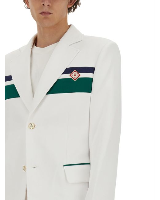 Casablancabrand White Sport Tailoring Jacket for men