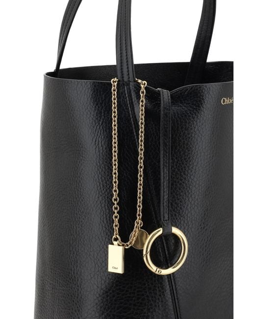 Chloé Black Shoulder Bag Spin Calf Leather