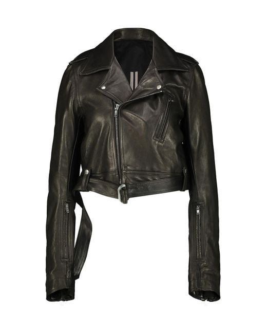 Rick Owens Black Cropped Luke Stoges Leather Jacket Clothing