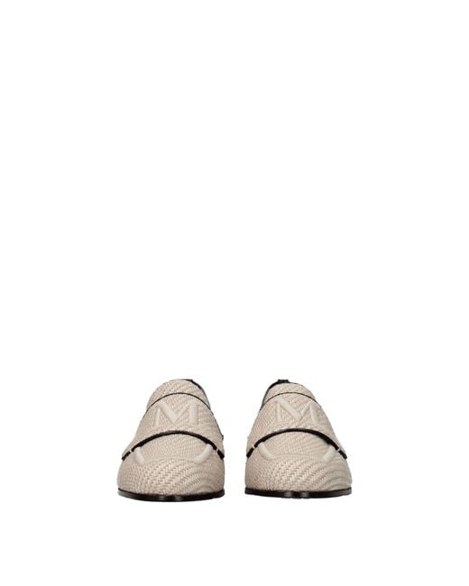 Max Mara Natural Fabric Slip-On Loafers
