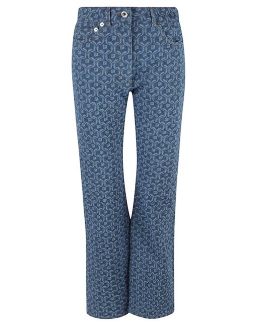 Rabanne Blue Printed Buttoned Jeans
