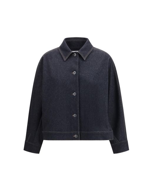 Max Mara Pure Blue Denim Print Jersey Jacket Cotton; Polyester; Elastane