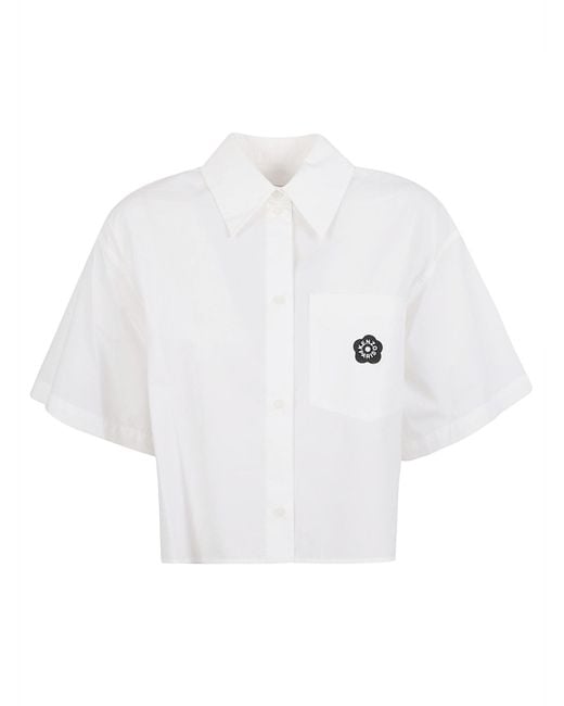 KENZO White Cropped Shirt