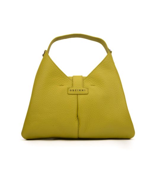 Orciani Yellow Vita Soft Small Leather Bag