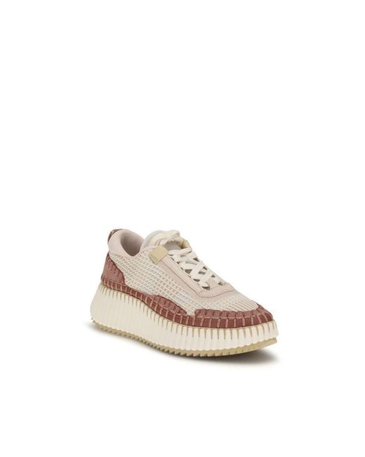 Chloé Pink Beige Nylon Chunky Sneakers