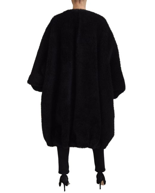 Dolce & Gabbana Black Elegant Cashmere Blend Overcoat Jacket
