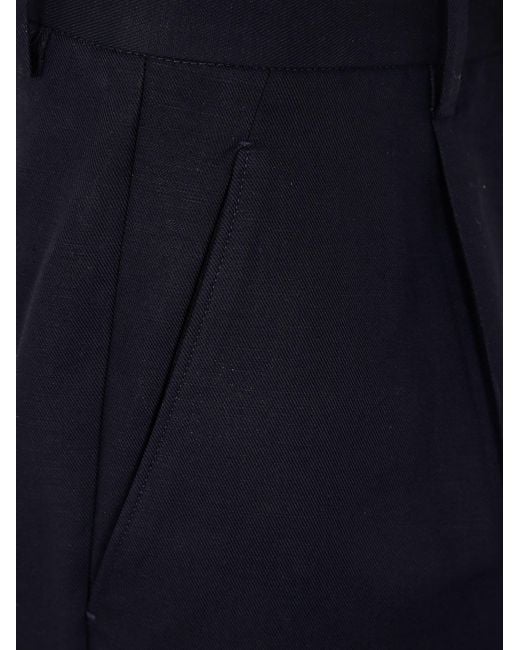 Zegna Blue Cotton And Linen Pants for men