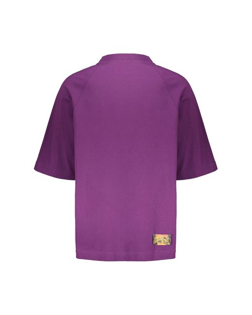 Palm Angels Purple Cotton T-Shirt for men