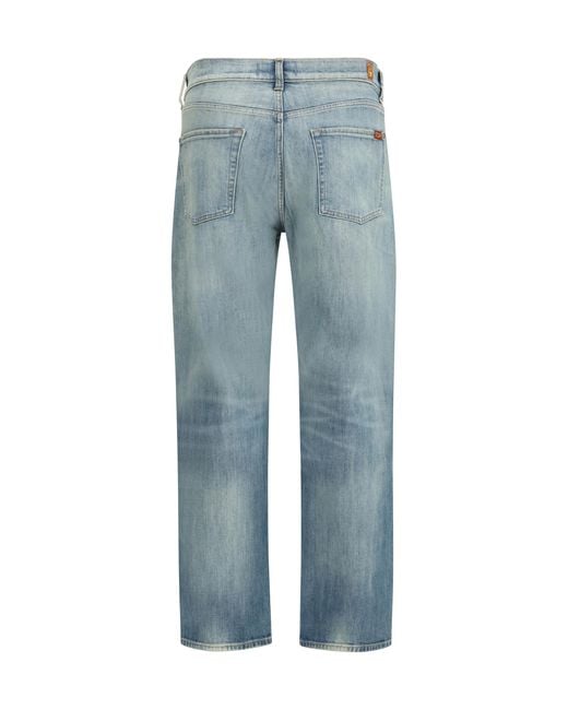 7FOR Blue Easy Straight Jeans Cotton; Elastane for men