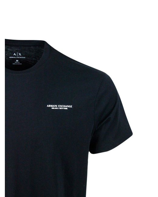 Armani Black Logo-Printed Crewneck T-Shirt for men