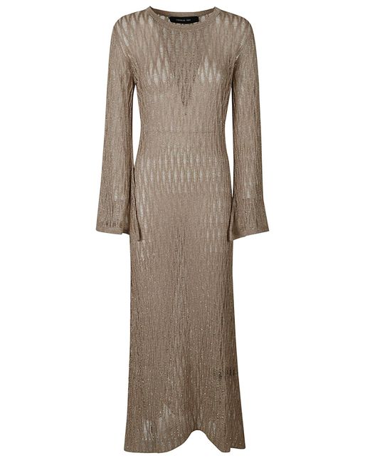FEDERICA TOSI Natural See Through Long-Sleeved Dress