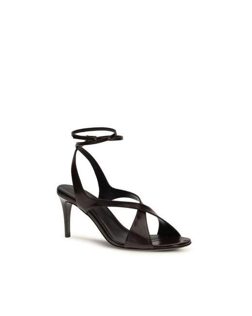 Khaite Black Calf Leather Bos Taurus Strap-On Sandals