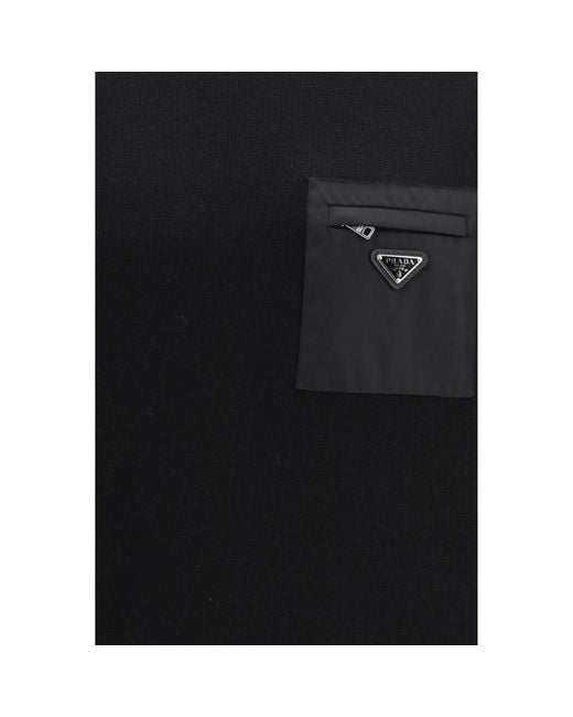 Prada Black Wool Sweatshirt Clothing for men