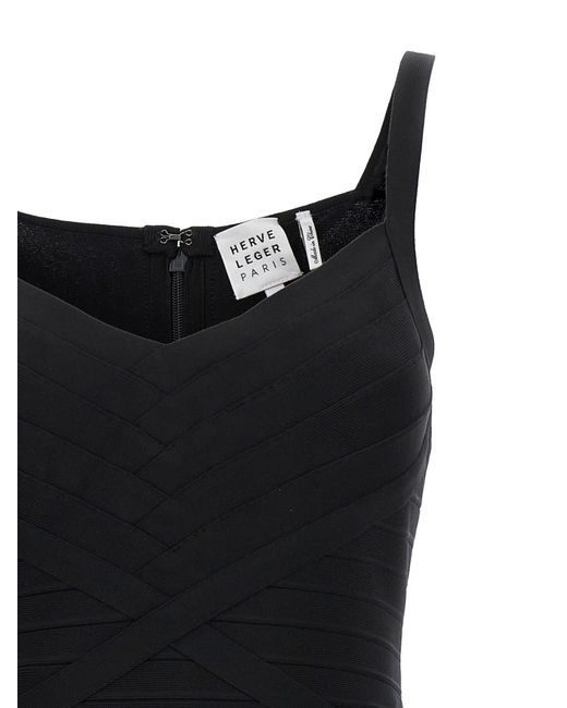Hervé Léger Black 'Icon Bandage Bustier Mini' Dress