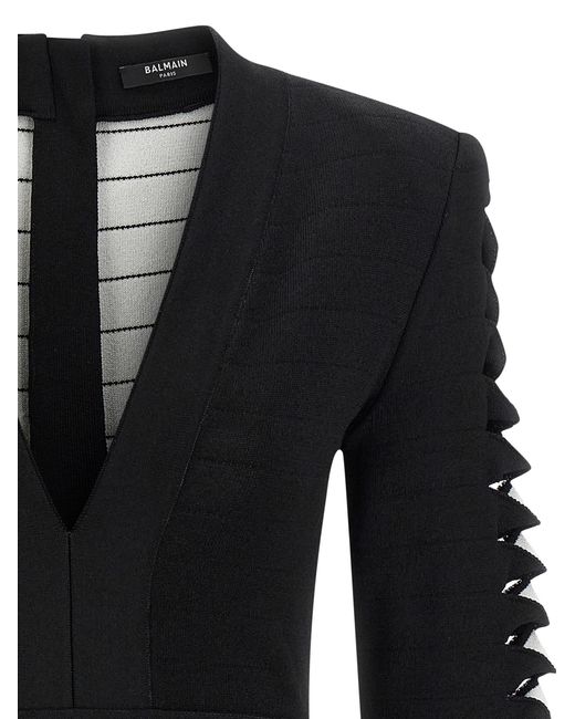 Balmain Black Cut-Out Dress Dresses