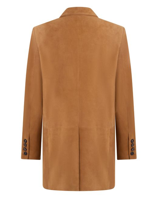 GIUSEPPE DI MORABITO Brown Suede Jacket Calfskin Leather