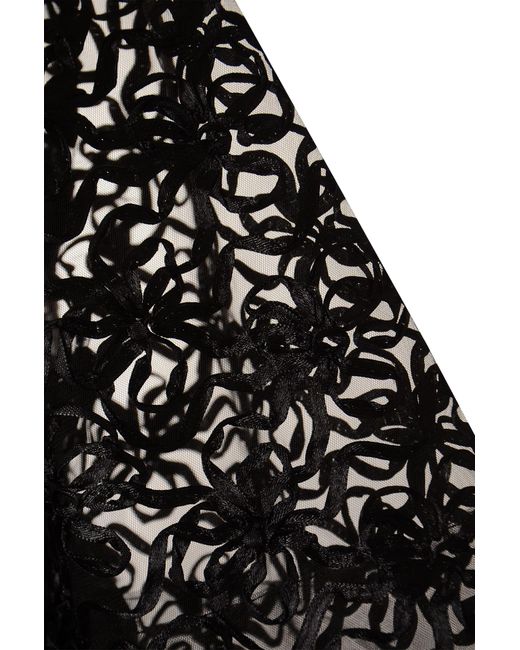 Ganni Black Ribbon Detail See-Through Layered Dress