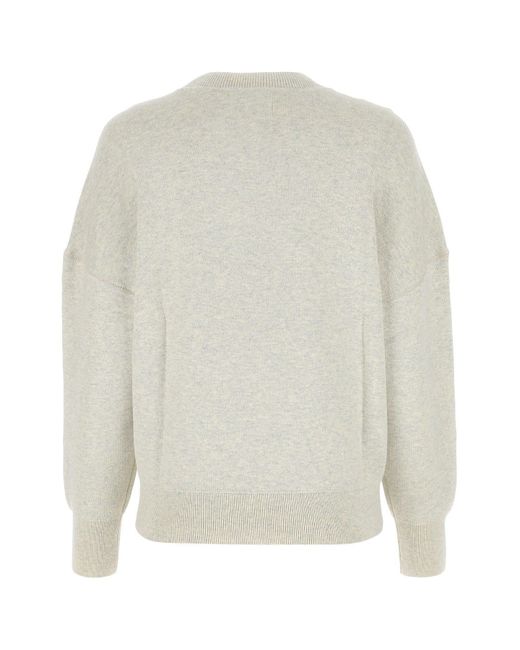 Isabel Marant White Atlee Sweater With Logo Intarsia