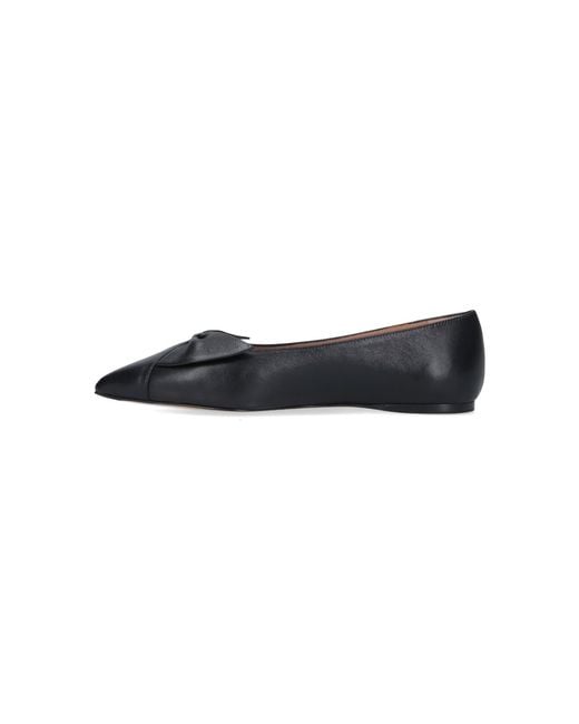 Ferragamo Black Pointed Toe Nappa Flats
