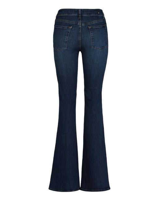 7 For All Mankind Blue Bootcut Jeans Cotton Flared
