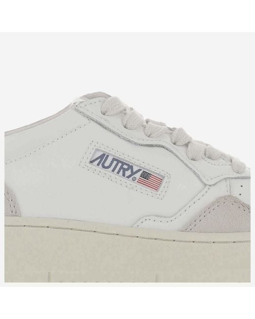 Autry White Leather Sneakers Medalist Low Trainers