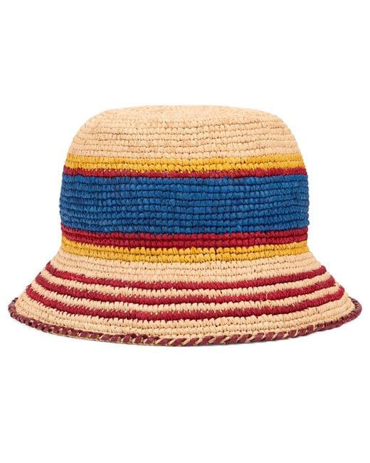 Rabanne Blue Bucket Hat Raffia