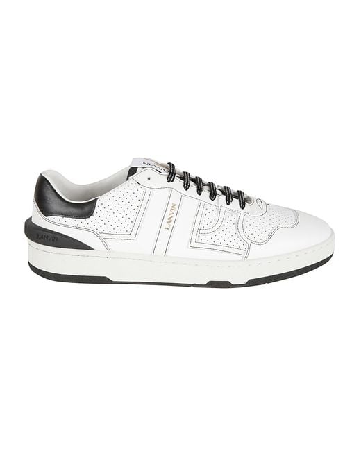 Lanvin Synthetic Clay Low Top Sneakers in White/Black (White) for Men ...