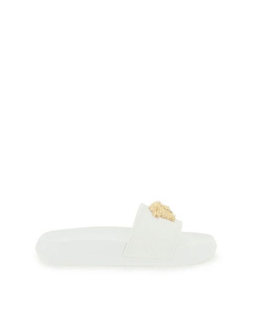 Versace White 'palazzo' Rubber Slides