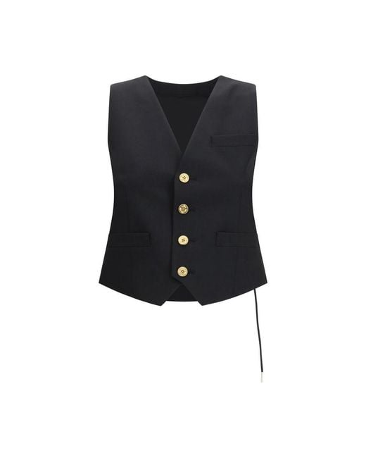 Sacai Black Polyester Waistcoat Clothing