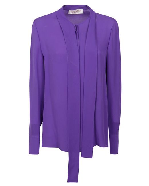 Valentino Purple Shirt In Georgette