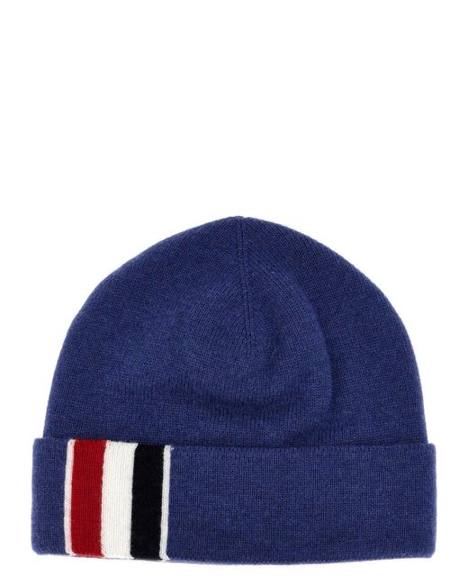Thom Browne Blue Rwb Beanie Hats for men