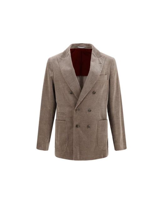 Brunello Cucinelli Brown Gray Cotton Full for men