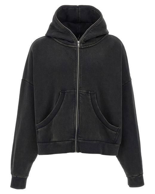 Entire studios Black Eternal Zip Washed Hoodie for men