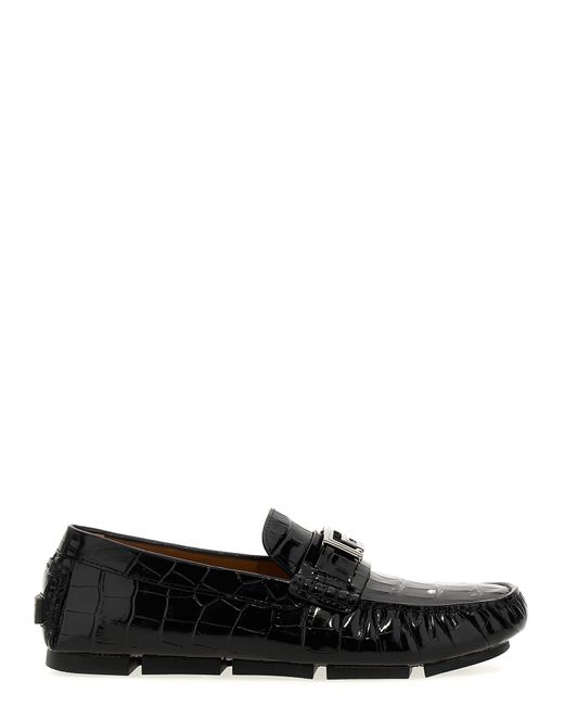 Versace Black Greca Loafers for men