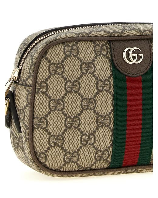 Gucci Gray 'Ophidia' Small Crossbody Bag