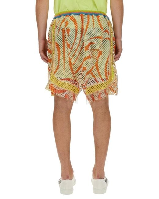 Vivienne Westwood Yellow Printed Shorts Polyester Polyurethane for men