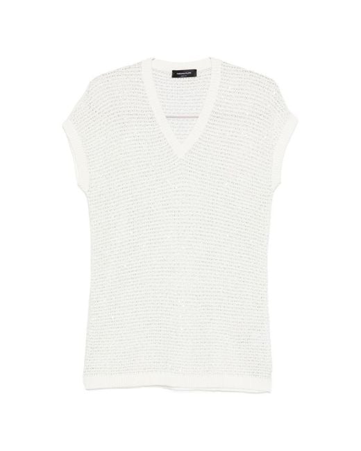 Fabiana Filippi White Openwork Top