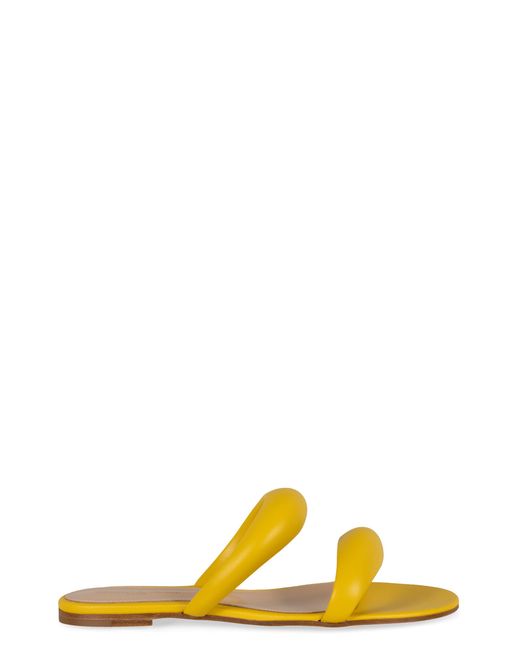Gianvito Rossi Yellow Leather Slides Goatskin Sandal