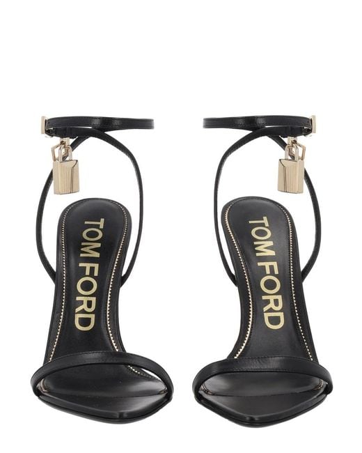 Tom Ford Black Heeled Sandal Leather Goat