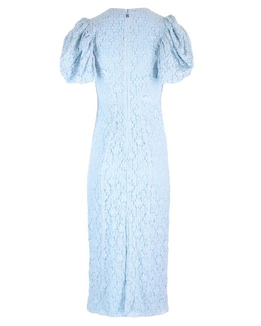 ROTATE BIRGER CHRISTENSEN Blue Fitted Midi Dress