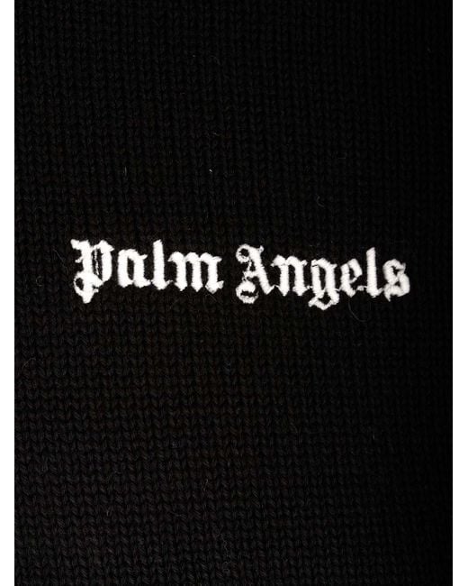 Palm Angels Black Sweater With Logo for men
