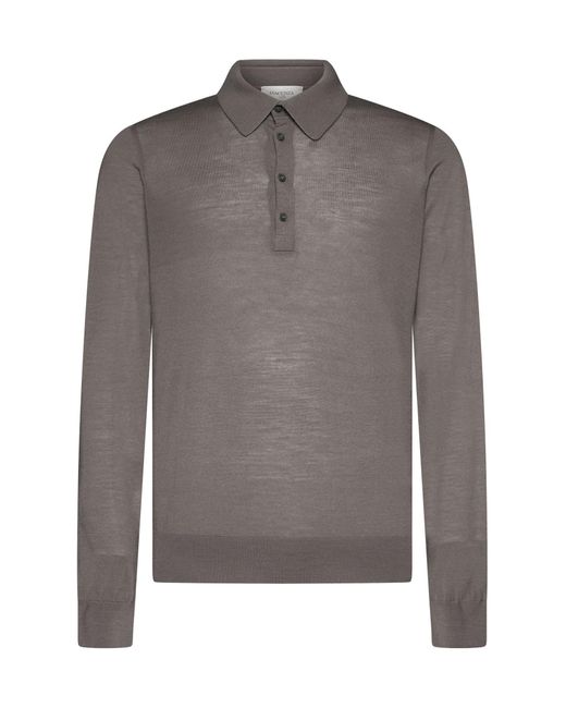 Piacenza Cashmere Gray Polo Shirt for men