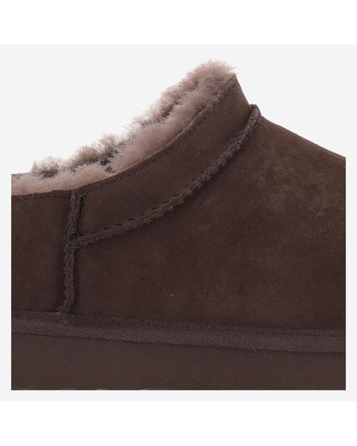 Ugg Brown Ankle Boots Classic Micro Suede