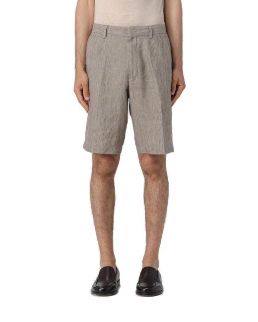Zegna Natural Pleated Shorts for men