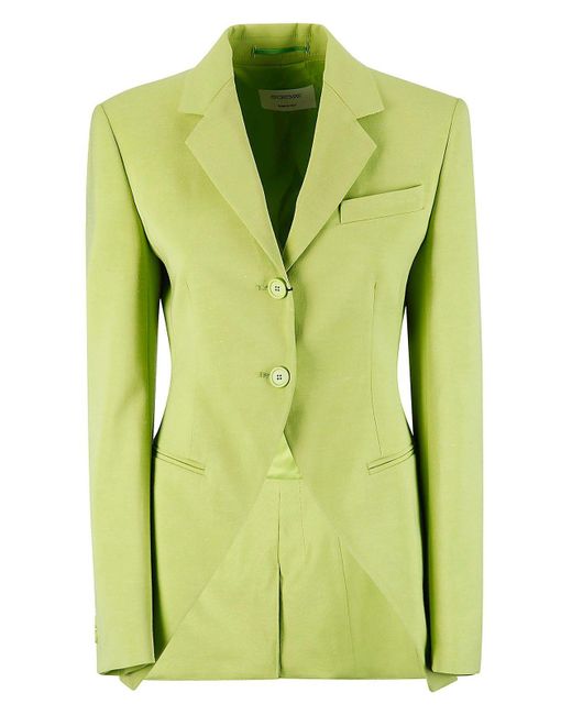 Sportmax Green Single Breasted Tailored Blazer