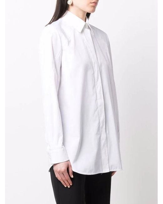 Ferragamo White Long-Sleeve Cotton Shirt